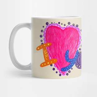 I love you doodle Mug